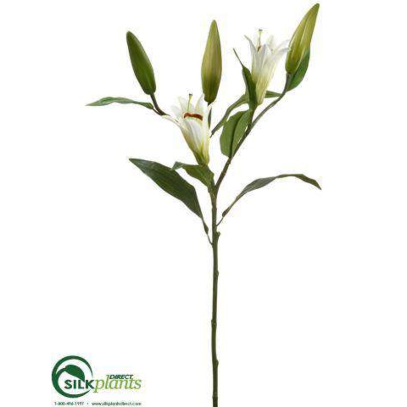 Lily Bud Spray – Cream Green – Pack of 6