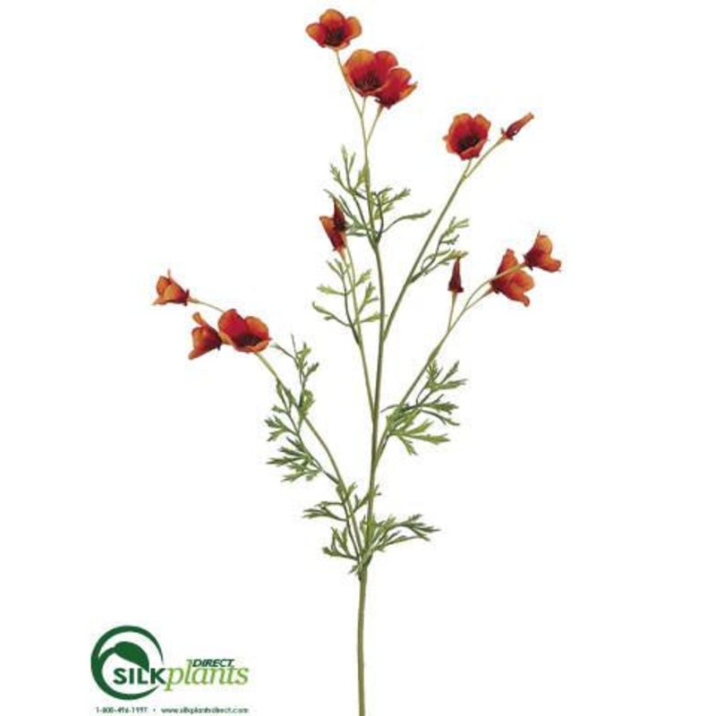 Mini California Poppy Spray – Orange – Pack of 12