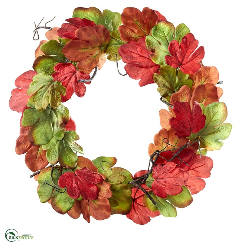 Fig Leaf Wreath – Green Burgundy – Pack of 2