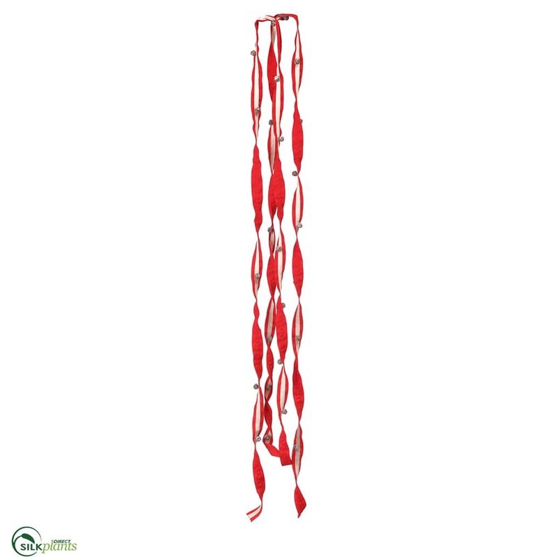 Linen Ribbon With Bell – Red Beige – Pack of 6