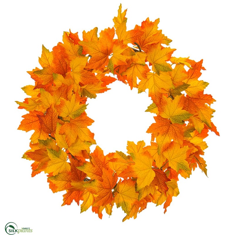 Maple Leaf Wreath – Yellow Orange – Pack of 2