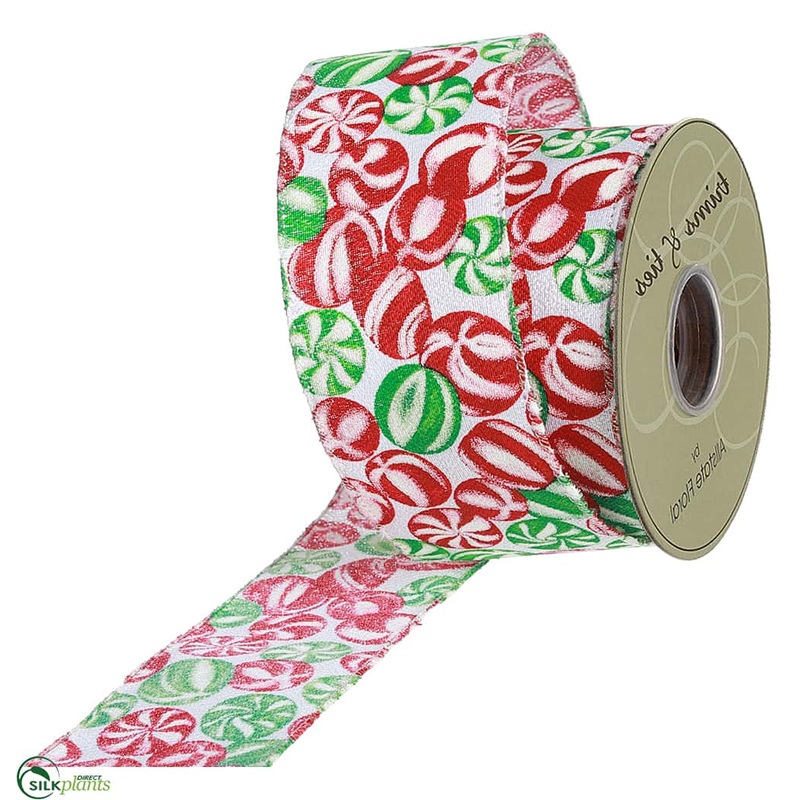 Peppermint Candy Ribbon – Red Green – Pack of 6