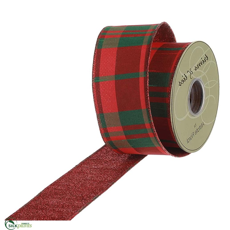 Plaid Ribbon – Red Green – Pack of 6