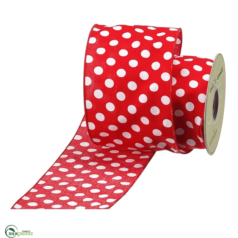 Polka Dot Ribbon – Red White – Pack of 6