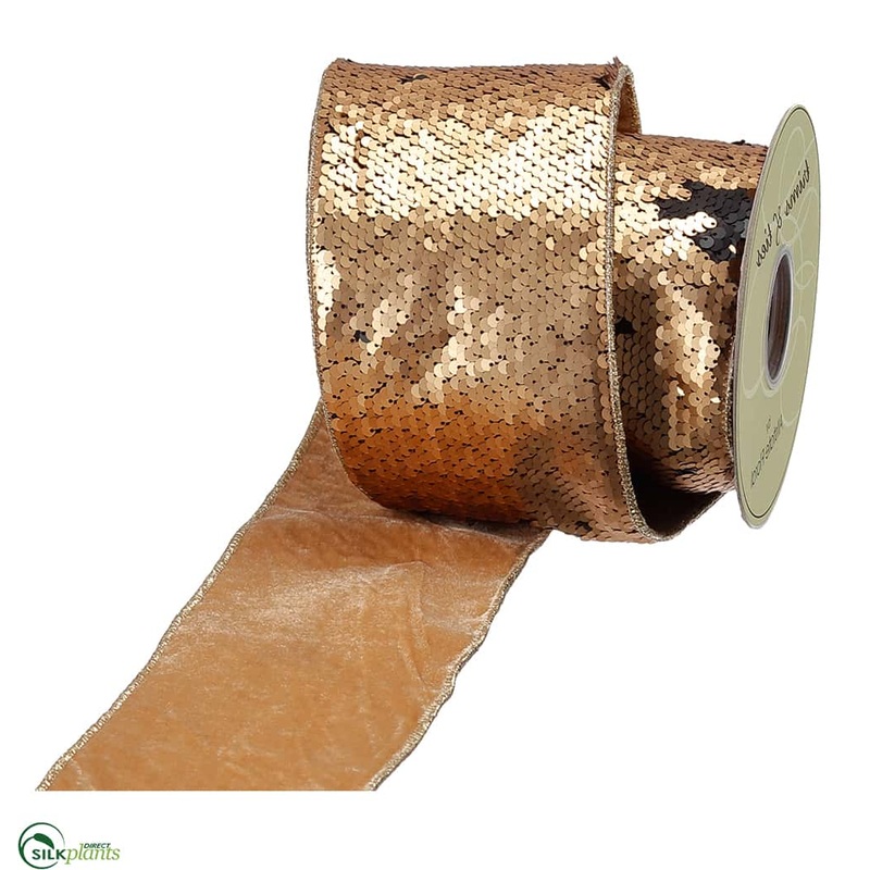 Sequin Ribbon – Gold Brown – Pack of 6