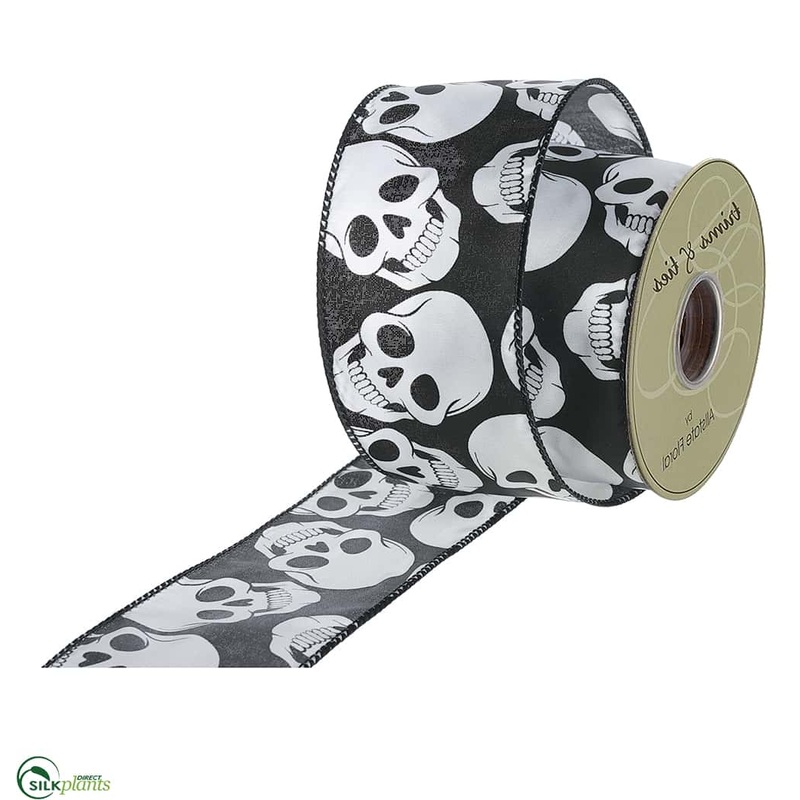 Skull Ribbon – Black White – Pack of 6
