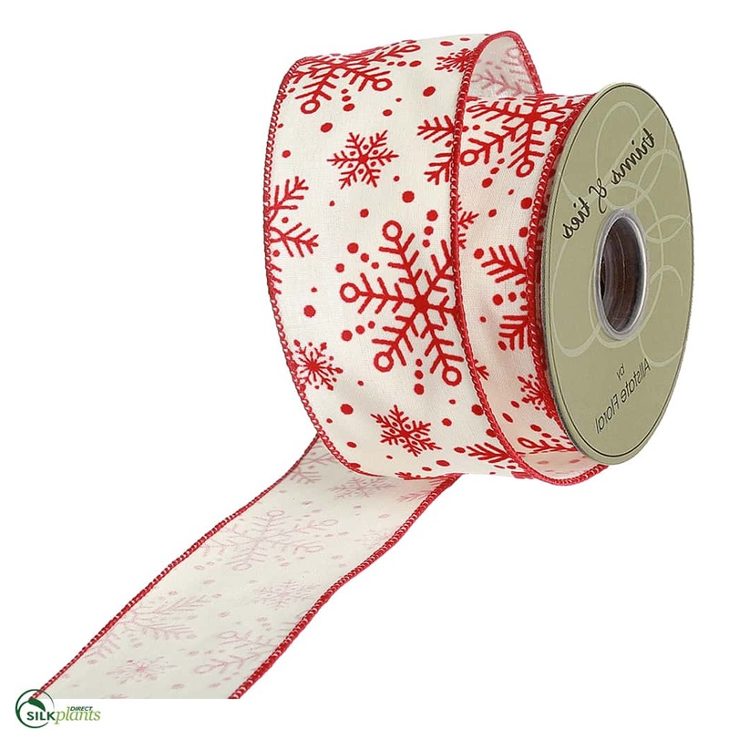 Snowflake Ribbon – Red White – Pack of 6