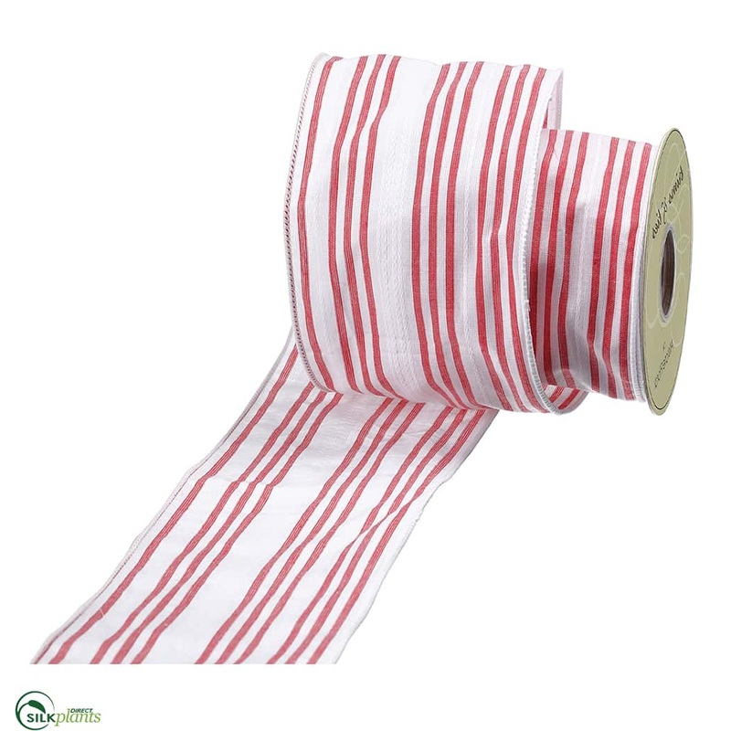 Stripe Ribbon – Red White – Pack of 6