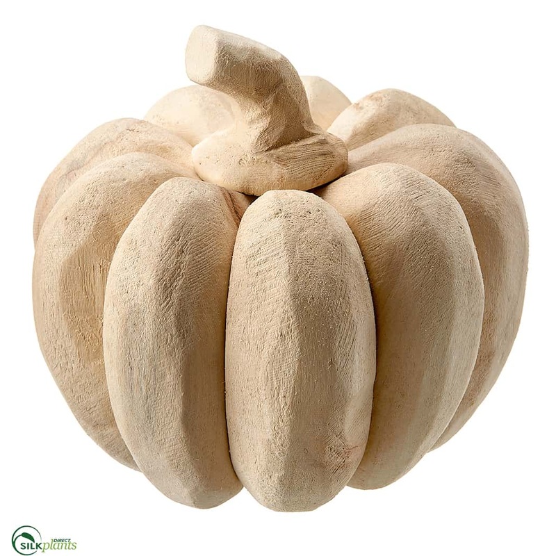 Wood Pumpkin – Natural – Pack of 2