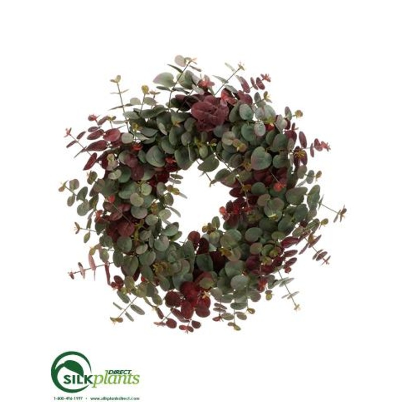 Eucalyptus Wreath – Green Burgundy – Pack of 2