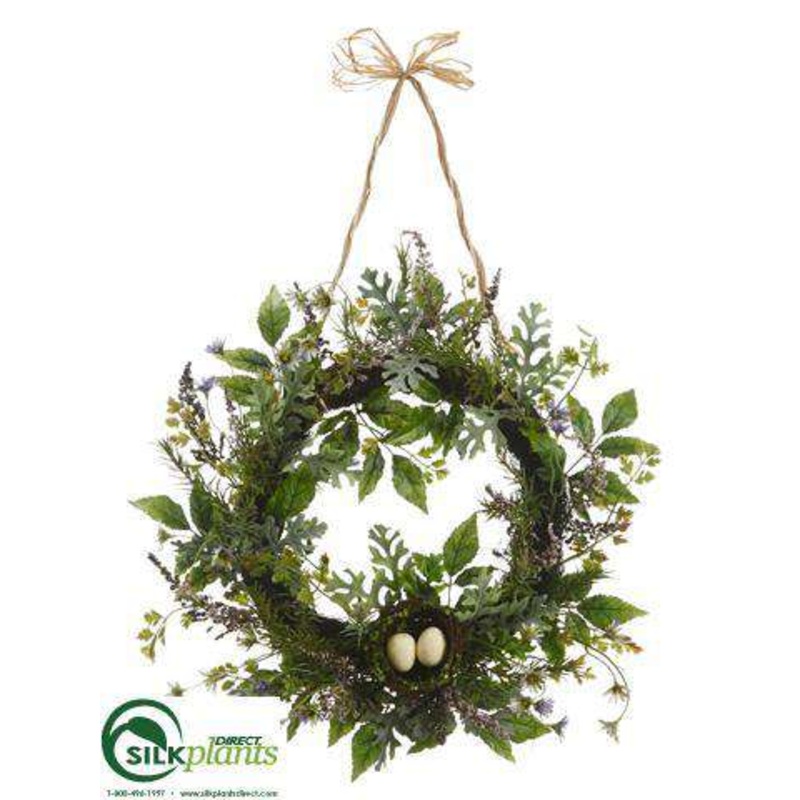 Mini Daisy, Astilbe, Fern Wreath – Purple Lavender – Pack of 2
