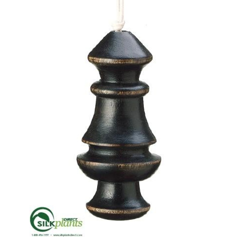 Wood Finial Ornament – Brown – Pack of 6