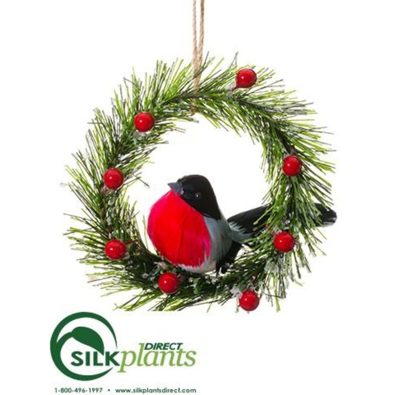 Wreath Ornament – Red Black – Pack of 6
