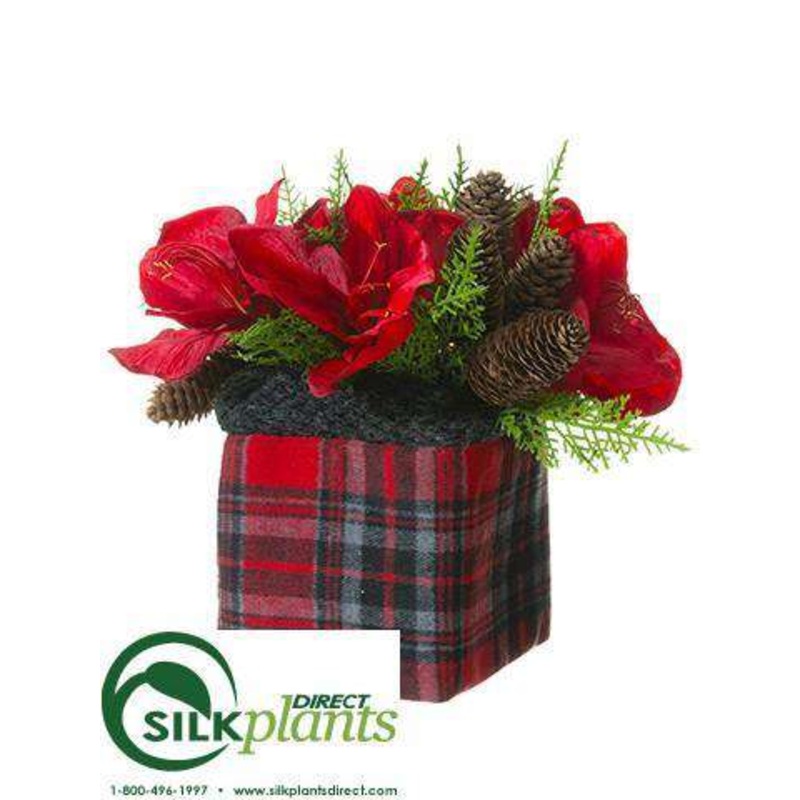 Amaryllis, Hydrangea, Pine Cone – Red Green – Pack of 4