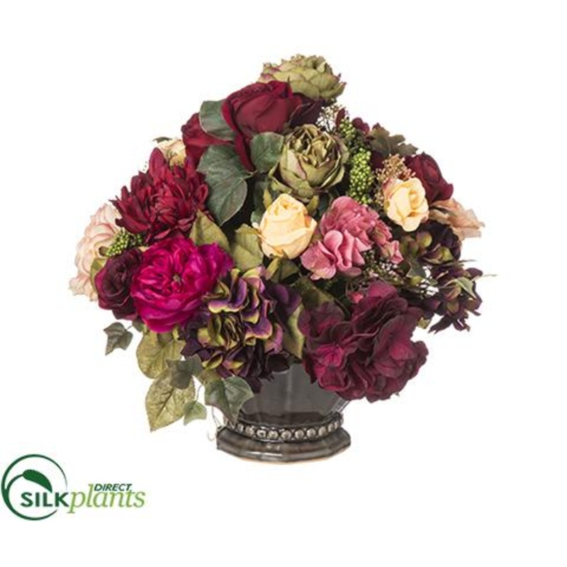 Rose, Hydrangea Pink Green – Red Burgundy – Pack of 1