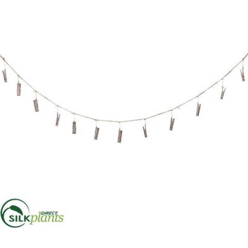 Wood Clip Garland – Gray – Pack of 12