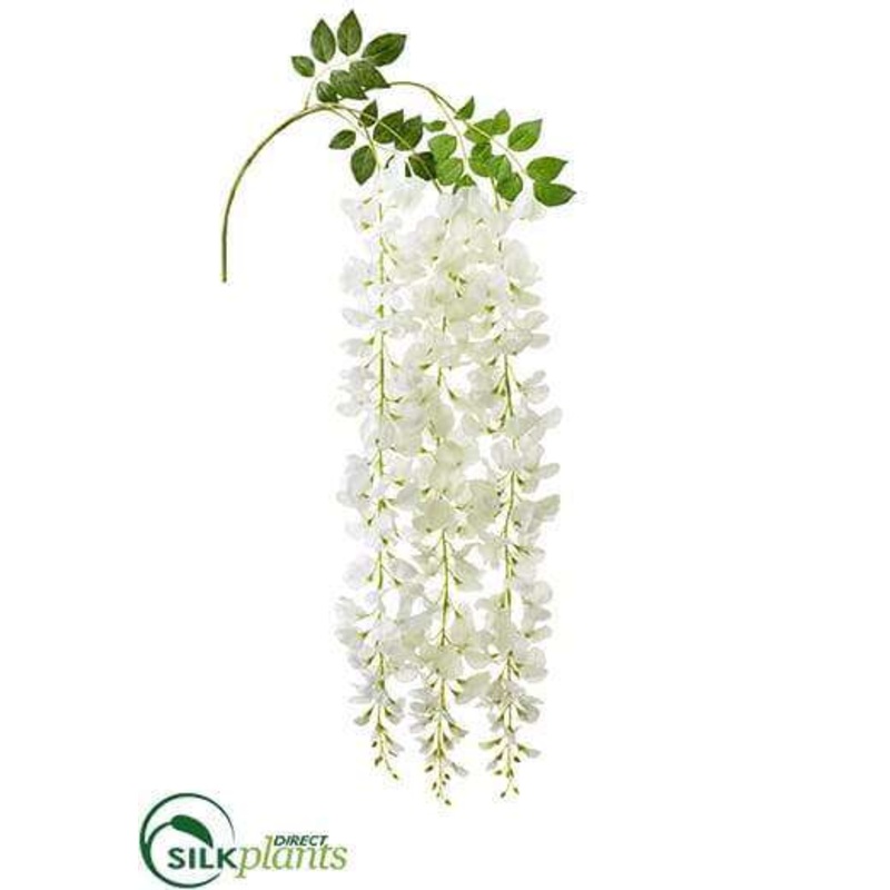 Wisteria Hanging Spray – White – Pack of 12