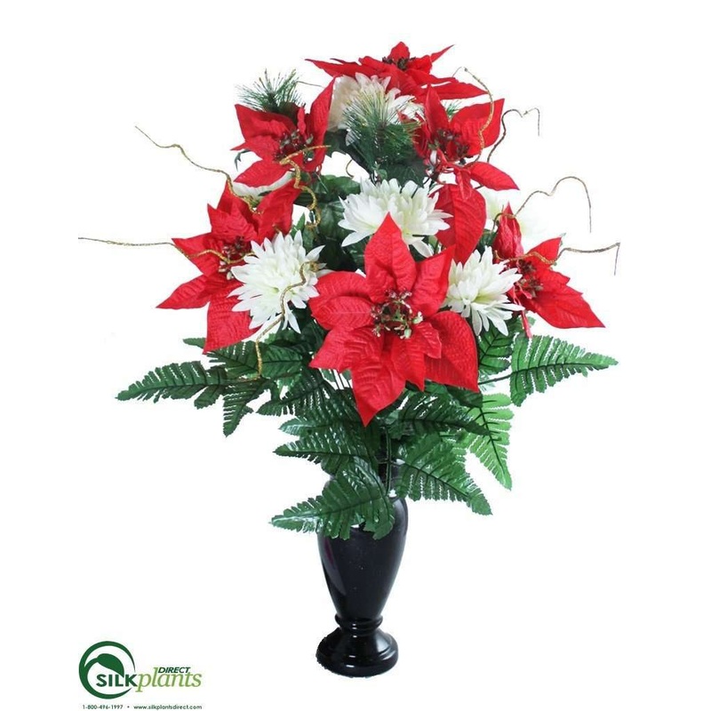 Vase of Poinsettias – Red – Pack of 1