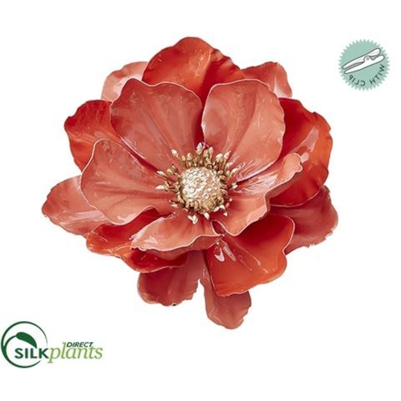 Anemone With Clip – Coral – Pack of 12