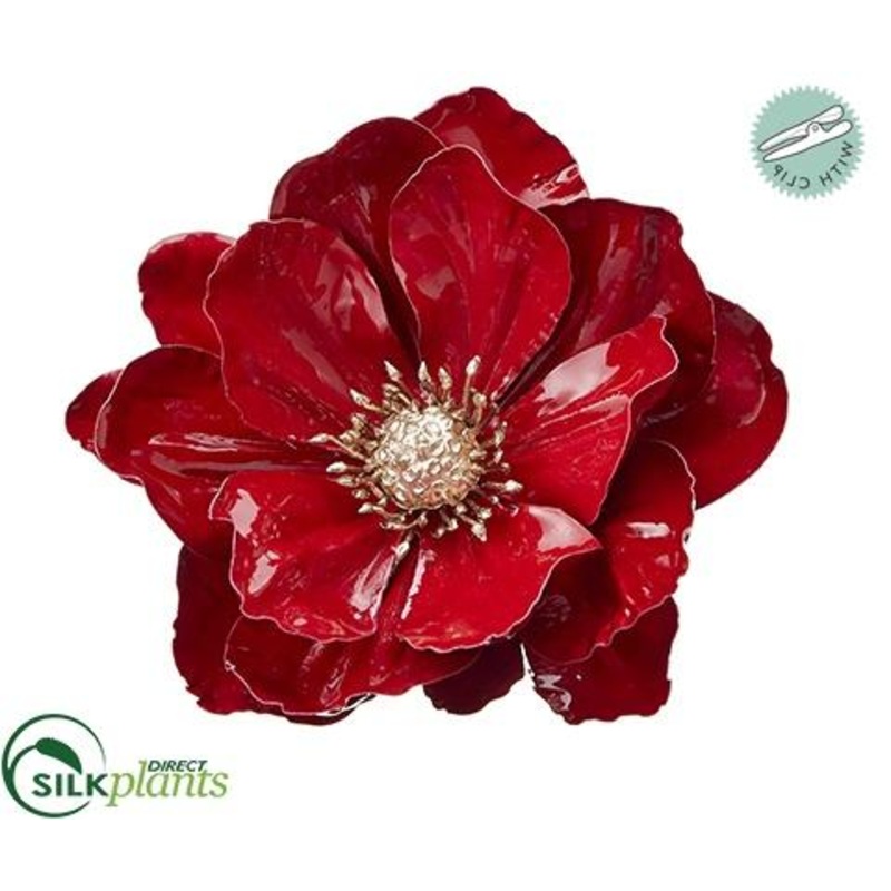 Anemone With Clip – Red – Pack of 12