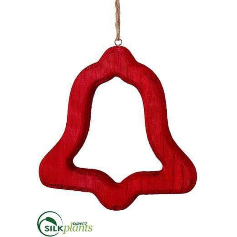 Wood Bell Ornament – Red – Pack of 20
