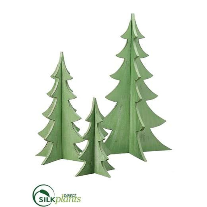Wood Christmas Tree – Green – Pack of 1