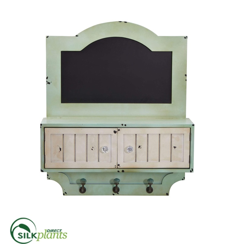 Vintage Chalkboard Wall Organizer With Doors and Hooks – Pack of 1
