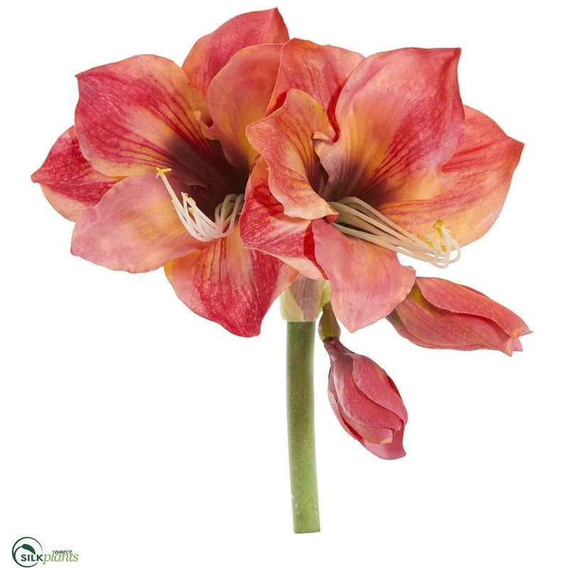 Amaryllis Artificial Flower – Orange – Pack of 4