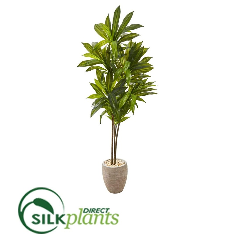 Dracaena Artificial Plant in Sand Colored Planter – Pack of 1