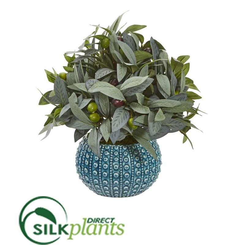 Olive Branch Artificial Plant with Berries – Pack of 1