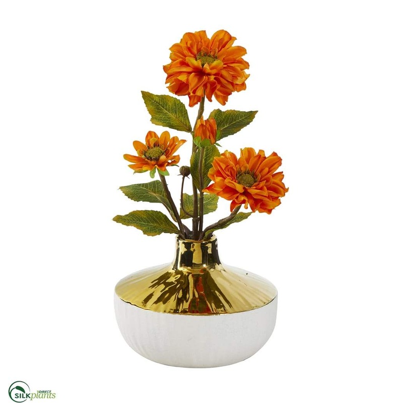 Zinnia Artificial Arrangement – Orange – Pack of 1