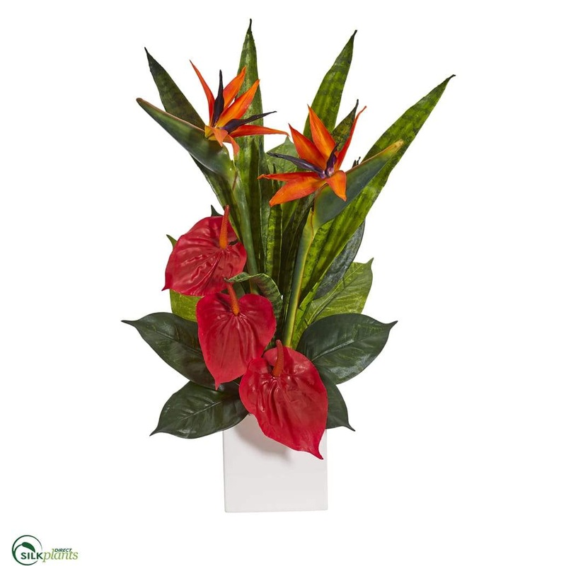 Bird of Paradise, Anthurium and Sansevieria Artificial Plant – Pack of 1