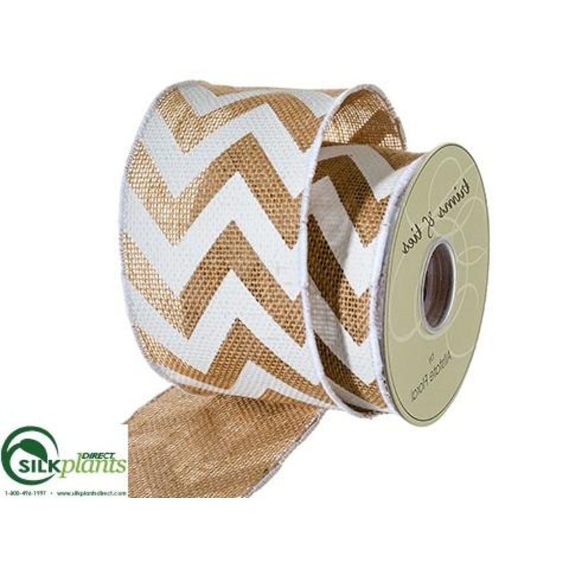 Zig Zag Burlap Ribbon – Natural White – Pack of 6
