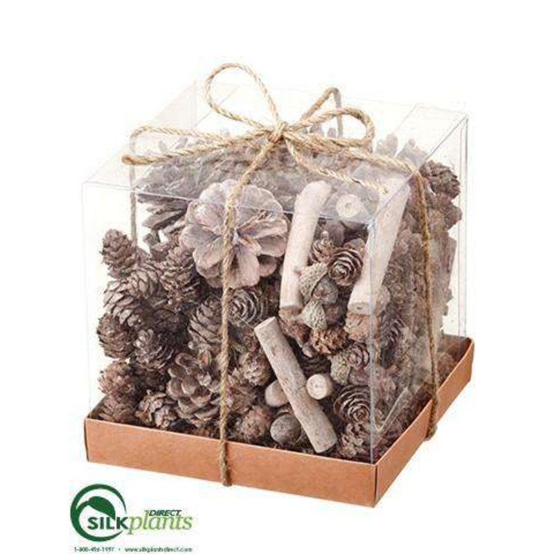 Acorn, Pine Cone – Brown Whitewashed – Pack of 12