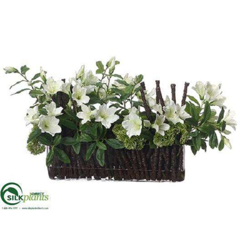 Azalea, Branch, Sedum Arrangement – Cream Green – Pack of 1