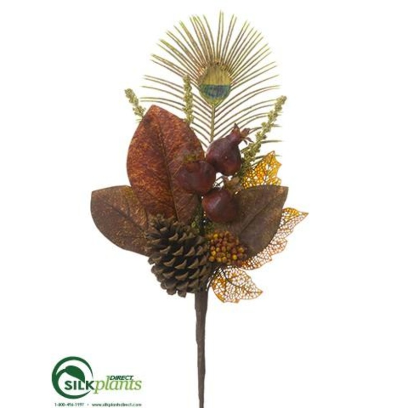 Antler, Pine Cone, Pomegranate Spray – Burgundy Green – Pack of 12