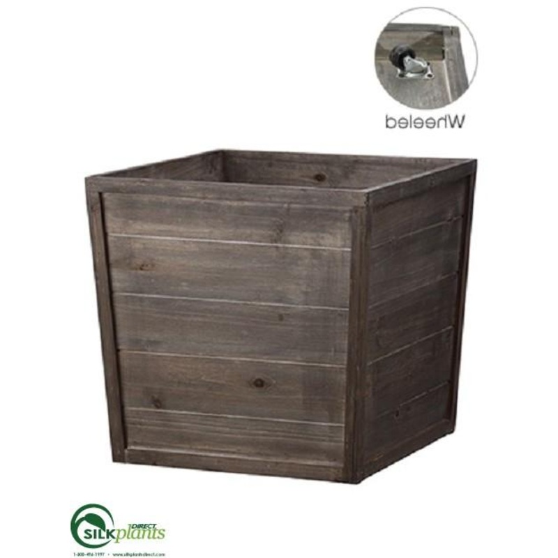 Wood Planter – Brown – Pack of 2