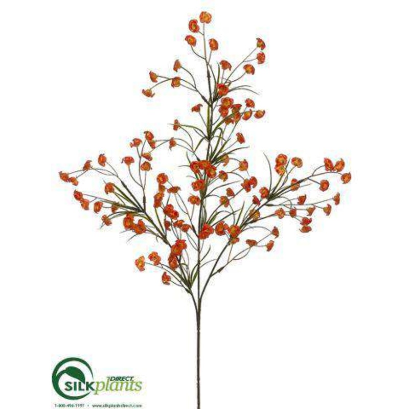 Wax Flower Spray – Orange – Pack of 12
