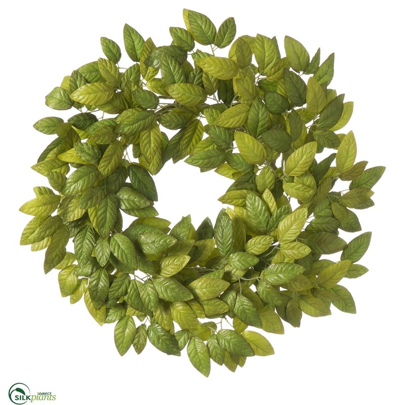 White Ash Leaf Wreath – Green Two Tone – Pack of 2